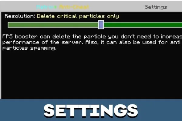 Settings from AntiCheat Mod for Minecraft PE
