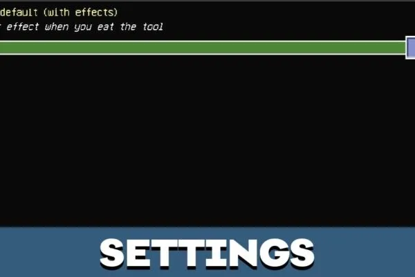Settings from Eat Anything Mod for Minecraft PE