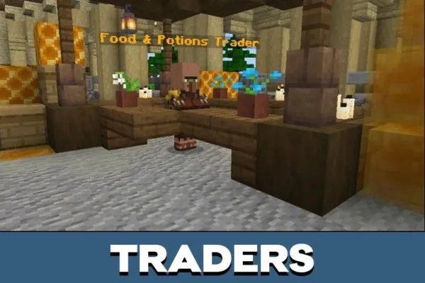 Traders from Overpowered Mobs Mod for Minecraft PE