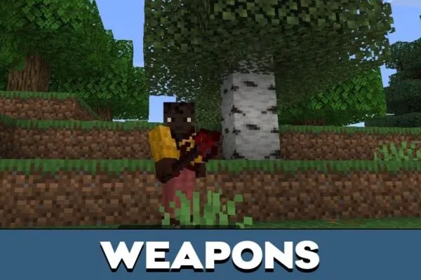 Weapons from Blood Rot Mod for Minecraft PE