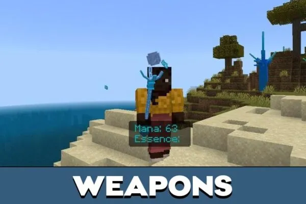 Weapons from Frost Magic Mod for Minecraft PE