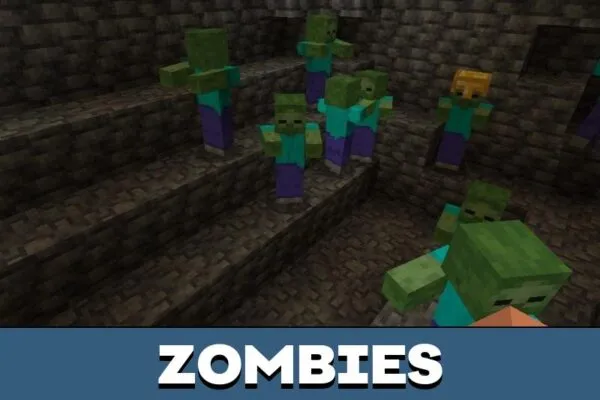 Zombies from Horde of Mobs Mod for Minecraft PE