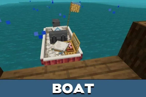 Boat from Camp Enderwood Map for Minecraft PE