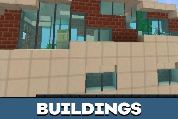 Buildings from Summer Luxury Resort Map for Minecraft PE