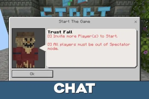 Chat from Lava Trust Fall Map for Minecraft PE