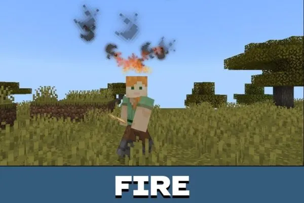 Fire from Players Trails Mod for Minecraft PE