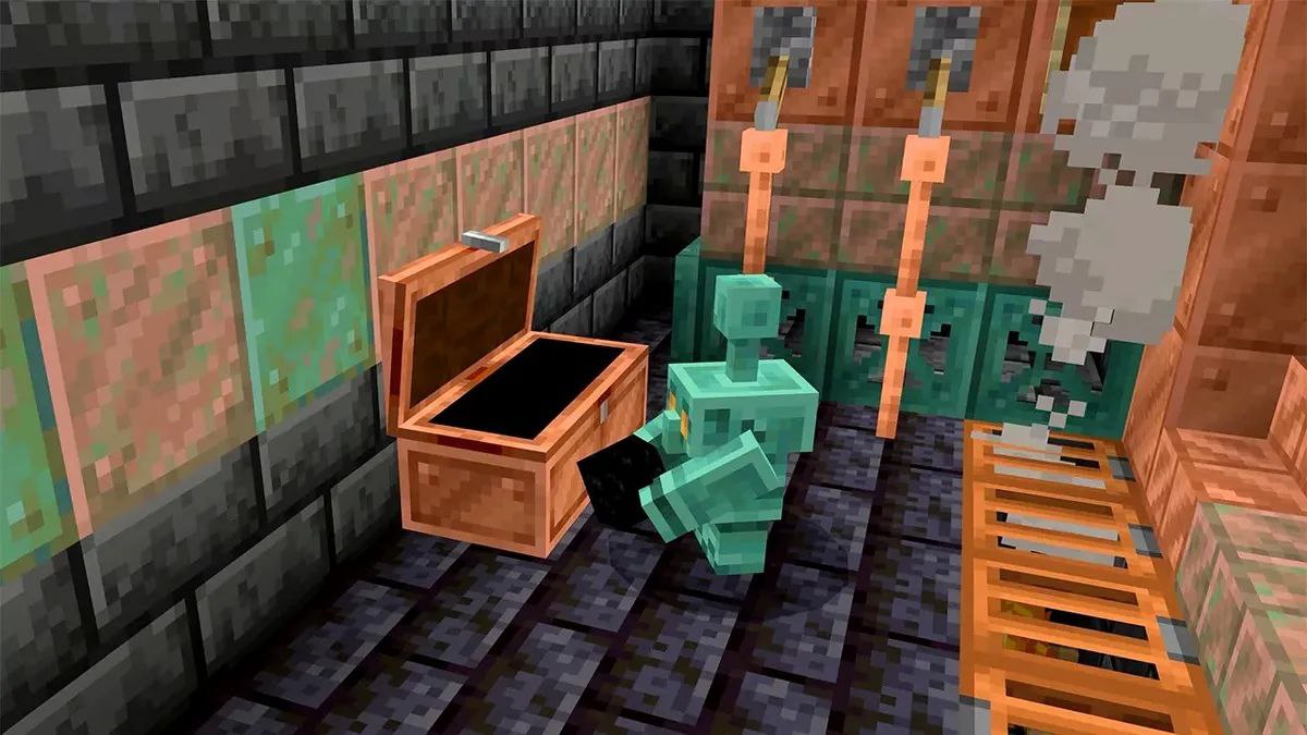 Copper Golems from Minecraft PE 1.21