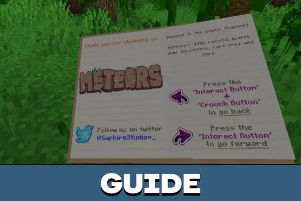 Guide from Meteors Mod for Minecraft PE