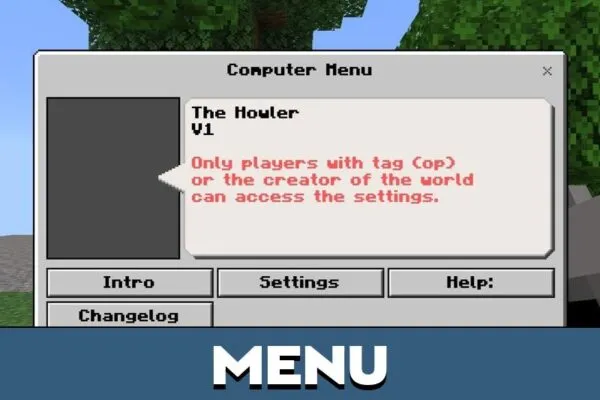 Menu from Howler Mod for Minecraft PE