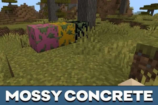 Mossy Concrete from Lost Blocks Mod for Minecraft PE