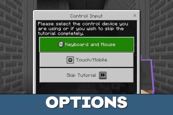 Options from Detective Map for Minecraft PE