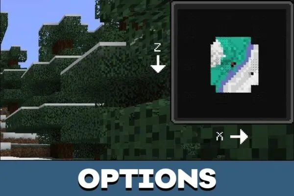 Options from Explorers Map Mod for Minecraft PE