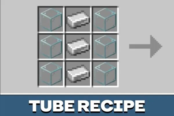 Tube Recipe from Conveyor Tube Mod for Minecraft PE