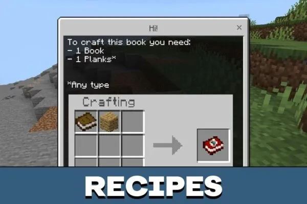 Recipes from Unusual Furniture Mod for Minecraft PE