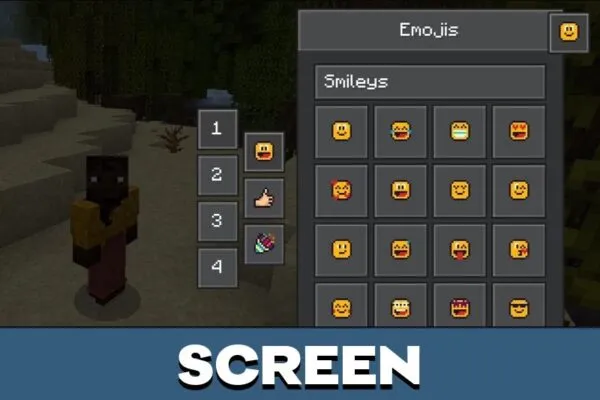 Screen from Emojis Texture Pack for Minecraft PE