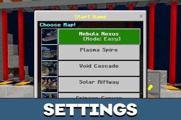 Settings from Zero Drive Map for Minecraft PE