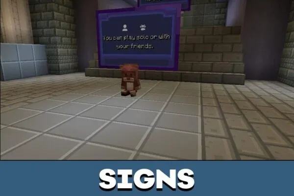 Signs from Gift Town Map for Minecraft PE