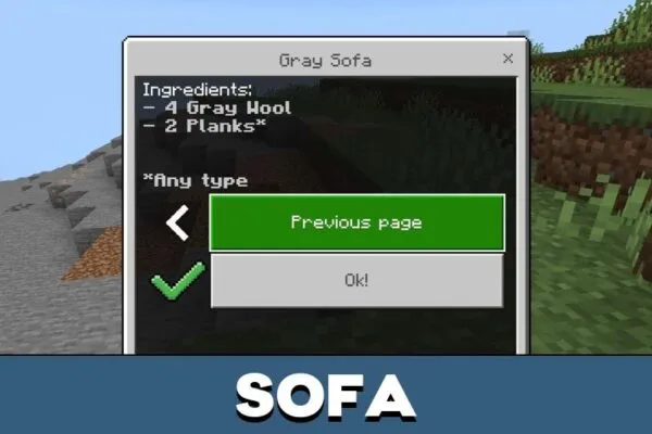 Sofa from Unusual Furniture Mod for Minecraft PE