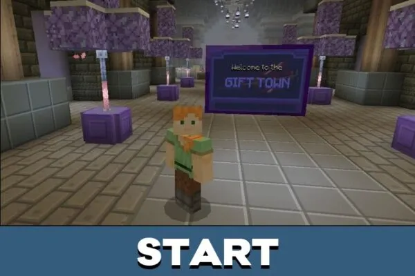 Start from Gift Town Map for Minecraft PE