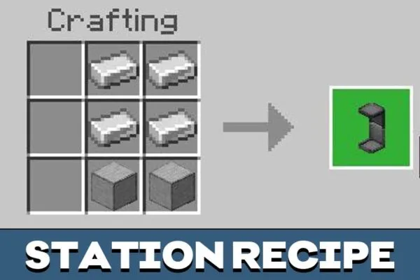 Station Recipe from Conveyor Tube Mod for Minecraft PE