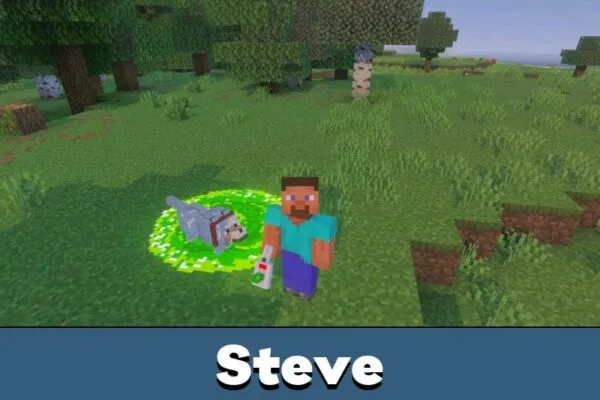 Steve from Portal Gun Mod for Minecraft Bedrock