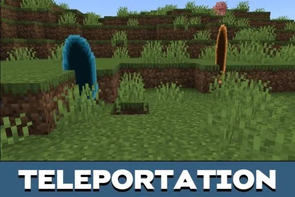 Teleportation from Portal Gun Mod for Minecraft PE