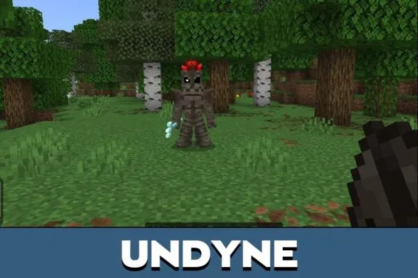 Undyne from Undertale Mod for Minecraft PE
