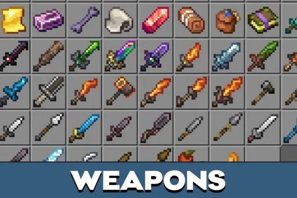 Weapons from RLCraft Mod for Minecraft PE