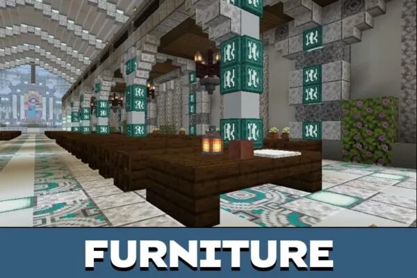 Furniture from White Cathedral Map for Minecraft PE
