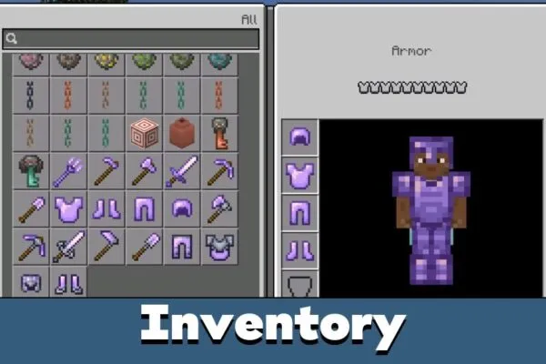 Inventory from Amethyst mod for Minecraft PE