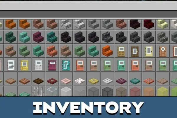 Inventory from Glass Doors Texture Pack for Minecraft PE