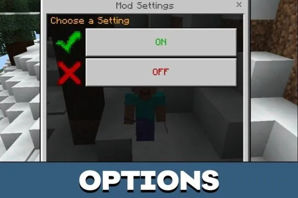 Options from Phonk Edit Mod for Minecraft PE