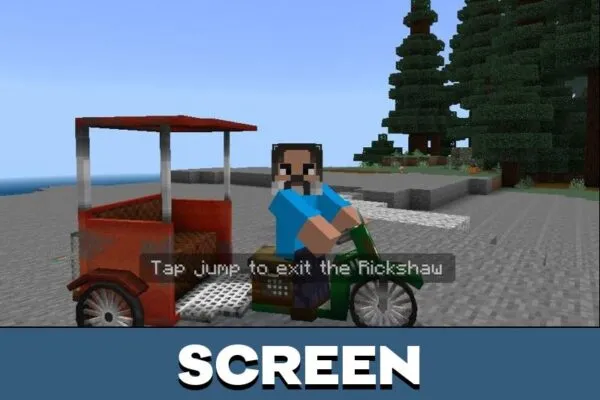 Screen from Rickshaw Mod for Minecraft PE