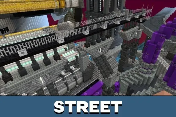 Street from Cyber City Map for Minecraft PE