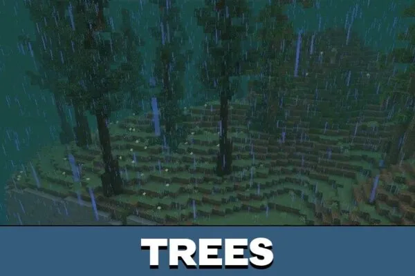 Trees from 100 Days Kraken Island Map for Minecraft PE