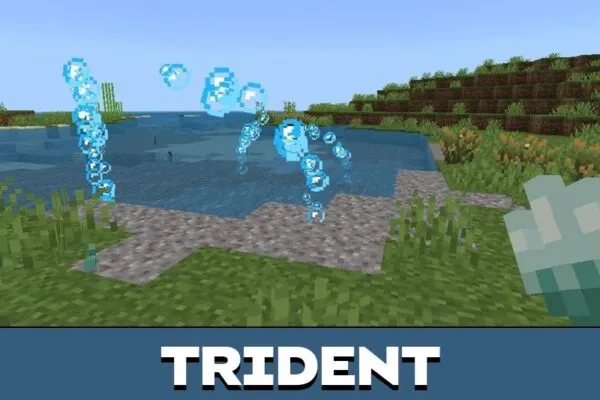 Trident from Enhanced Trajectories Mod for Minecraft PE