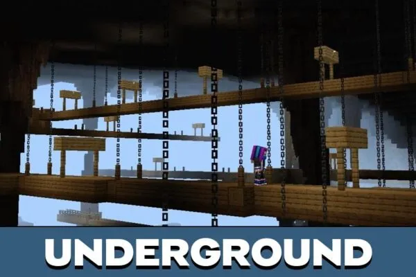 Underground from Caves and Cliffs Explorers Map for Minecraft PE
