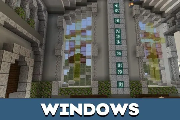 Windows from White Cathedral Map for Minecraft PE