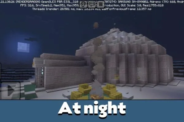 At Night from Survival Igloo House Map for Minecraft PE