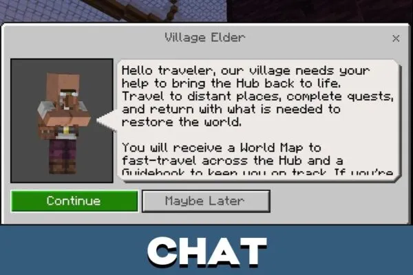 Chat from Vibrant Adventures Map for Minecraft PE