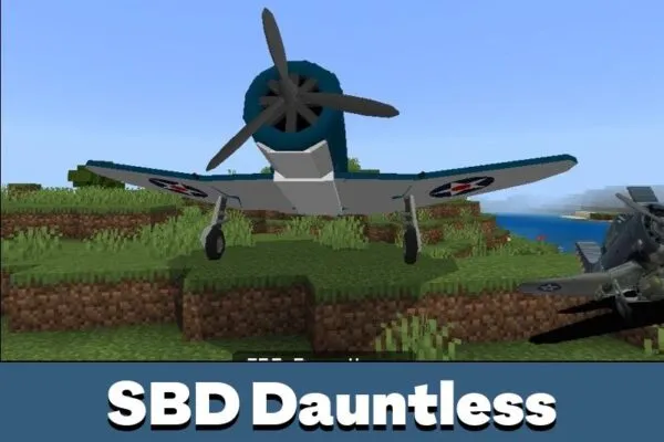 SBD Dauntless from Warthunder Mod for Minecraft PE