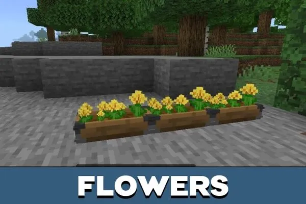 Flowers from Custom Blocks Mod for Minecraft PE