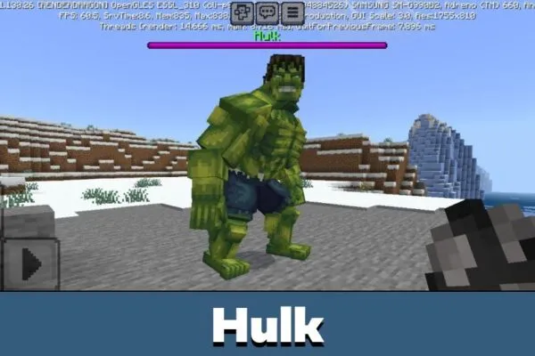 Hulk from Heroes Vanguard Mod for Minecraft PE