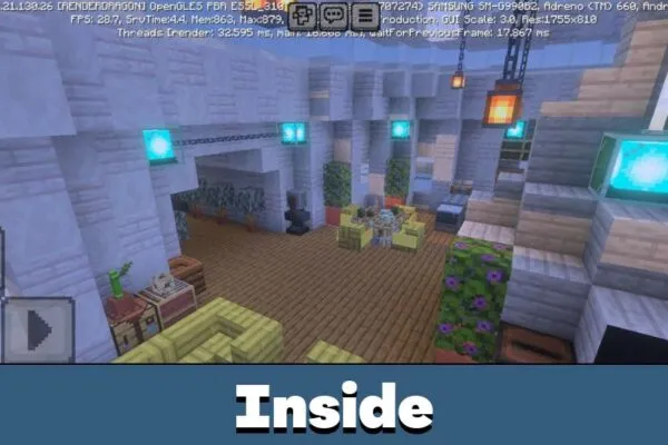 Inside from Survival Igloo House Map for Minecraft PE