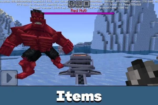 Items from Heroes Vanguard Mod for Minecraft PE