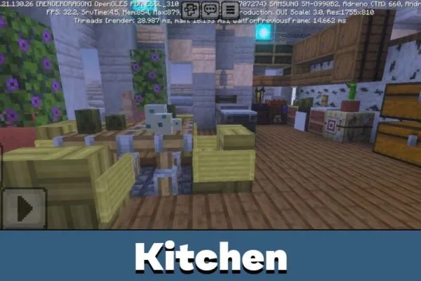 Kitchen from Survival Igloo House Map for Minecraft PE