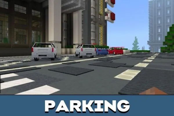 Parking from Hospital Simulator Map for Minecraft PE