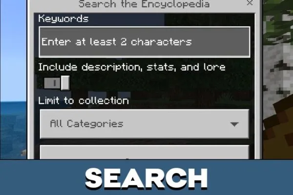Search from Pocket Wikipedia Mod for Minecraft PE