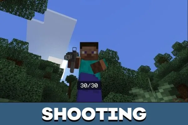 Shooting from Crossbattle Mod for Minecraft PE