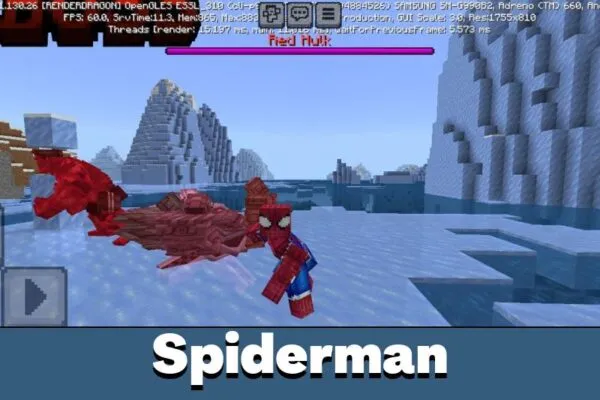 Spiderman from Heroes Vanguard Mod for Minecraft PE